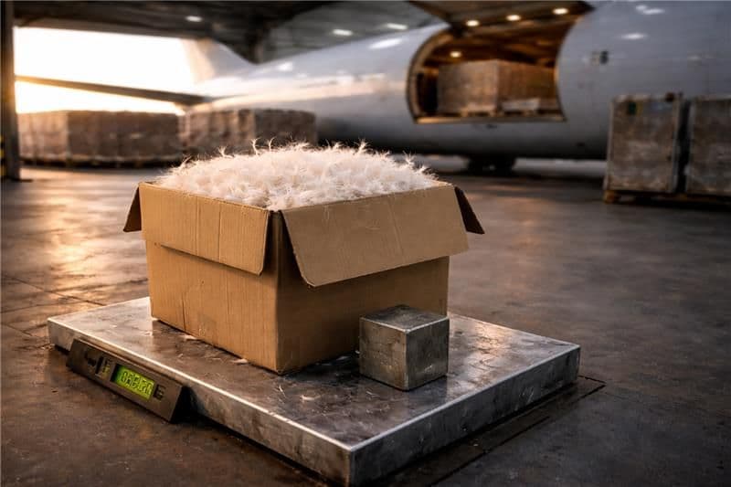 Cálculo de peso volumétrico en carga aérea internacional